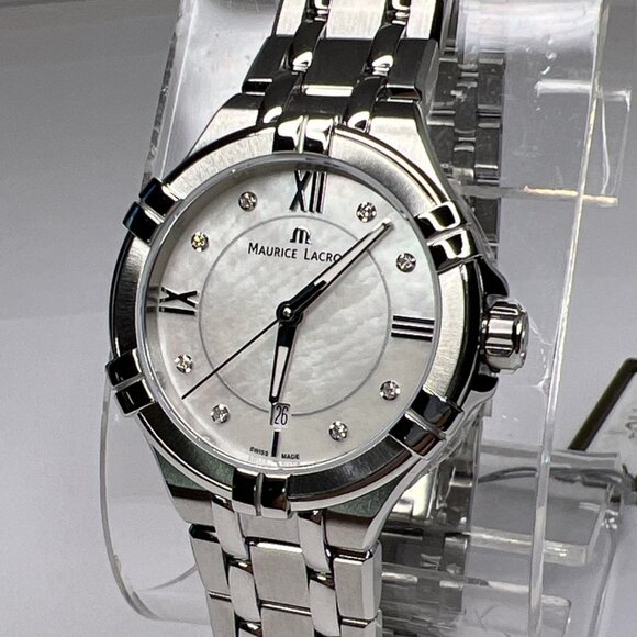 30mm Maurice Lacroix AI1004-SS002-170-1 Aikon Mother of Pearl Quartz Date Watch - Picture 2 of 12